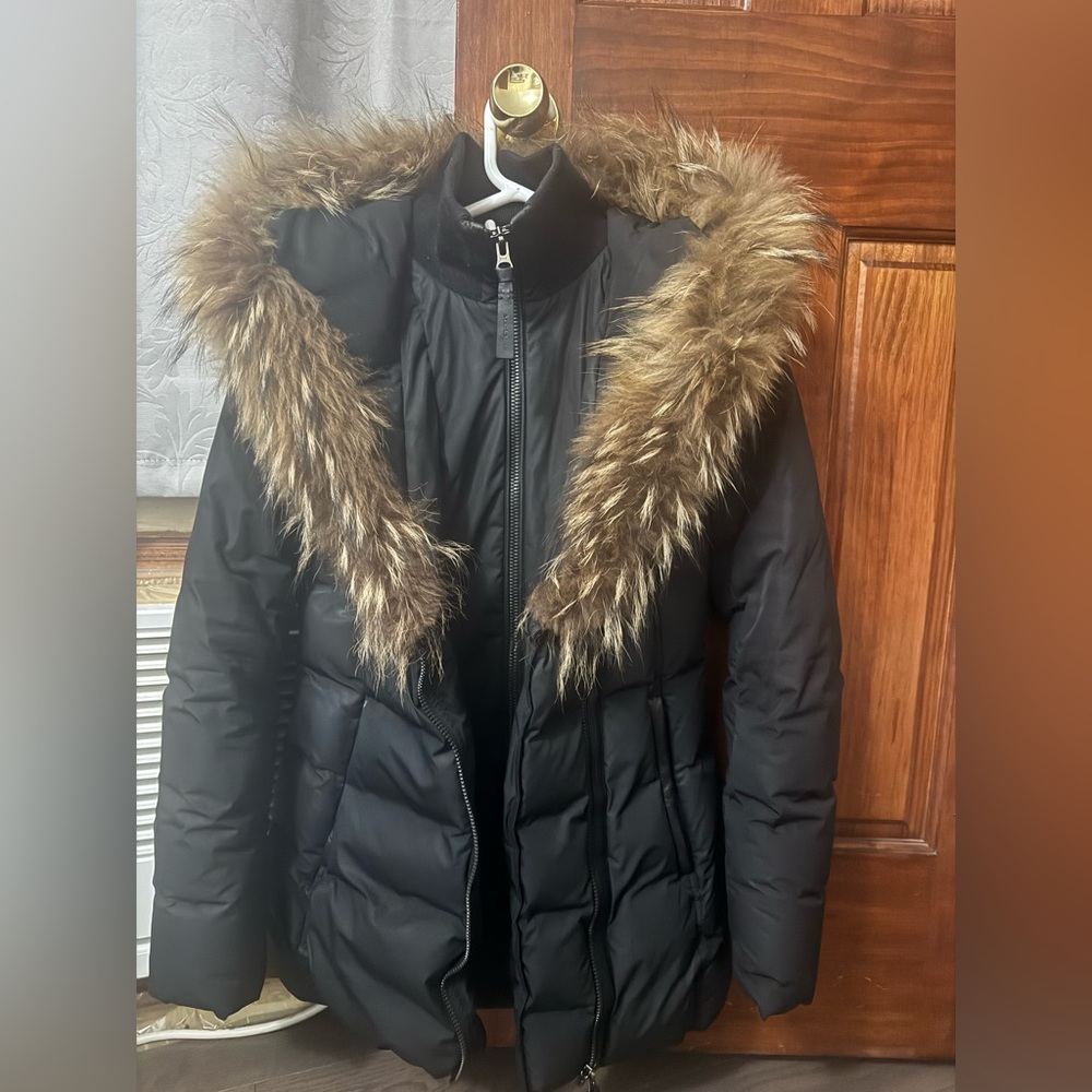 Mackage Women's Black Coat with Natural Fur
